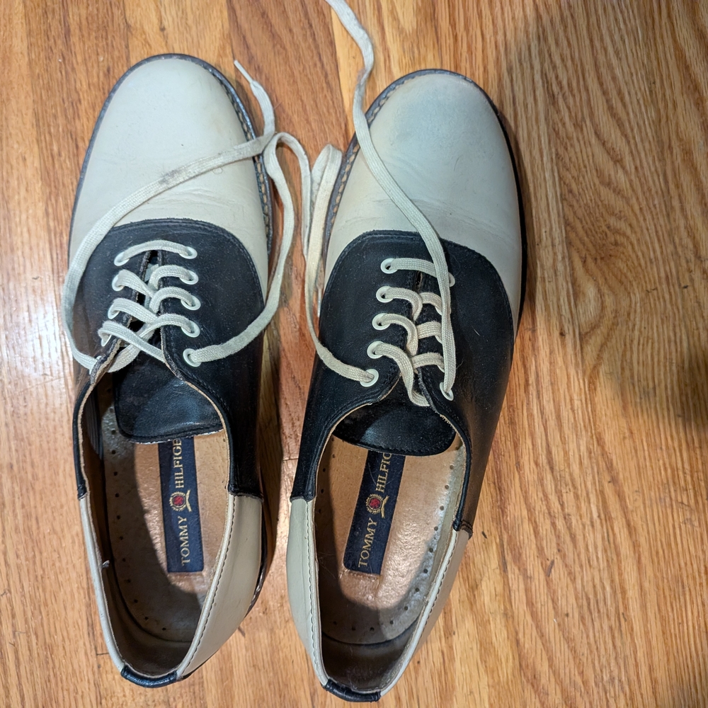 Tommy Hilfiger Navy and Cream Saddle Oxfords